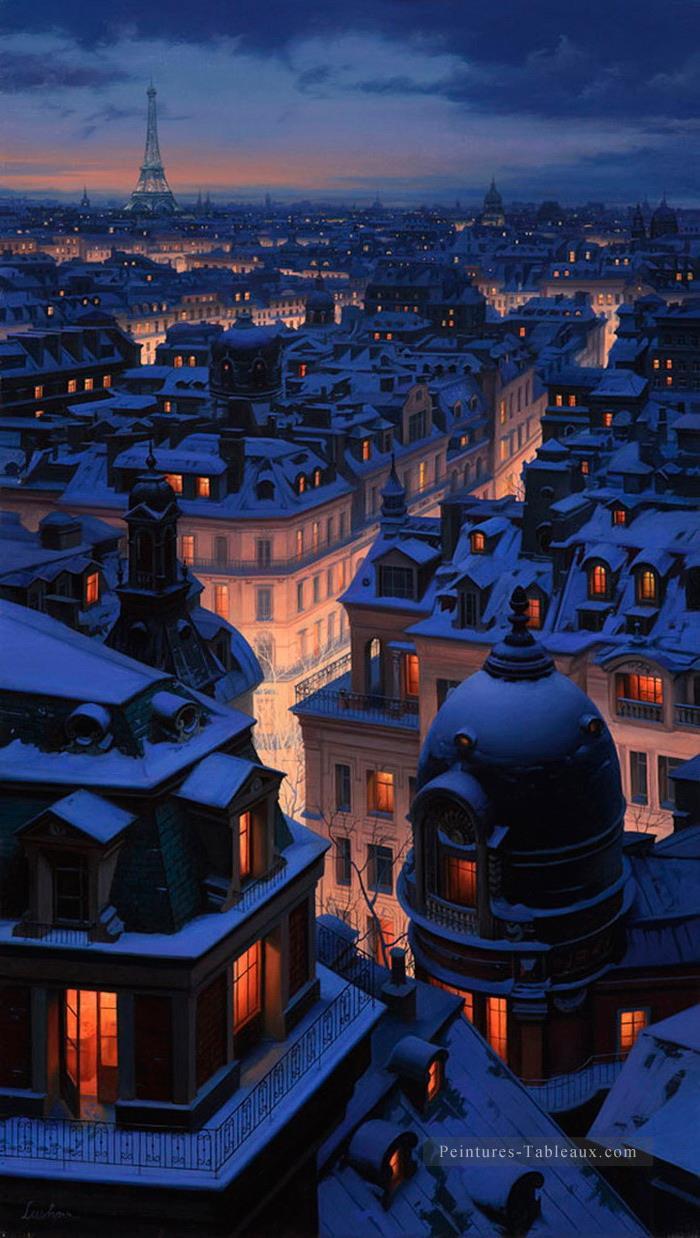Paris la nuit Peintures à l'huile